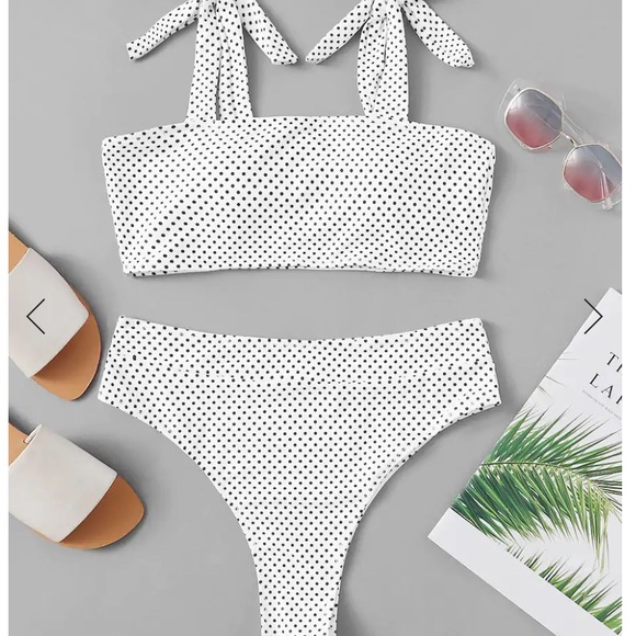 Other - Polka Dot High Leg Bikini
